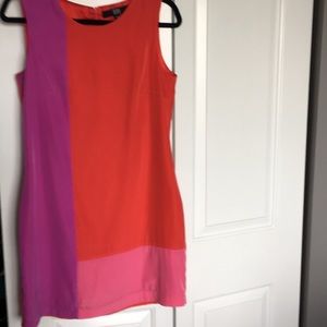 Color block silk dress